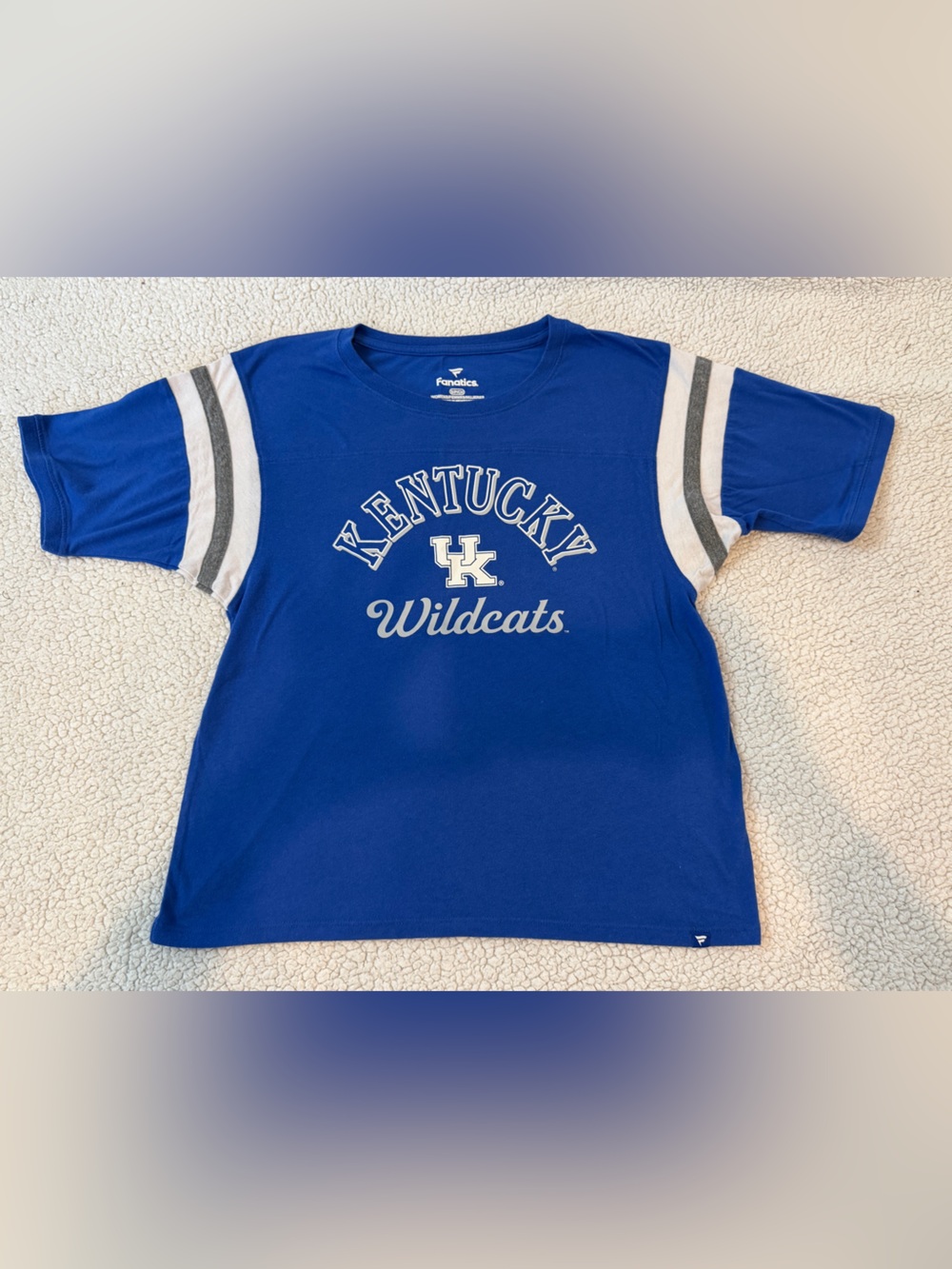 Kentucky Wildcats Blue Short Sleeve Tee with Stripe Accents